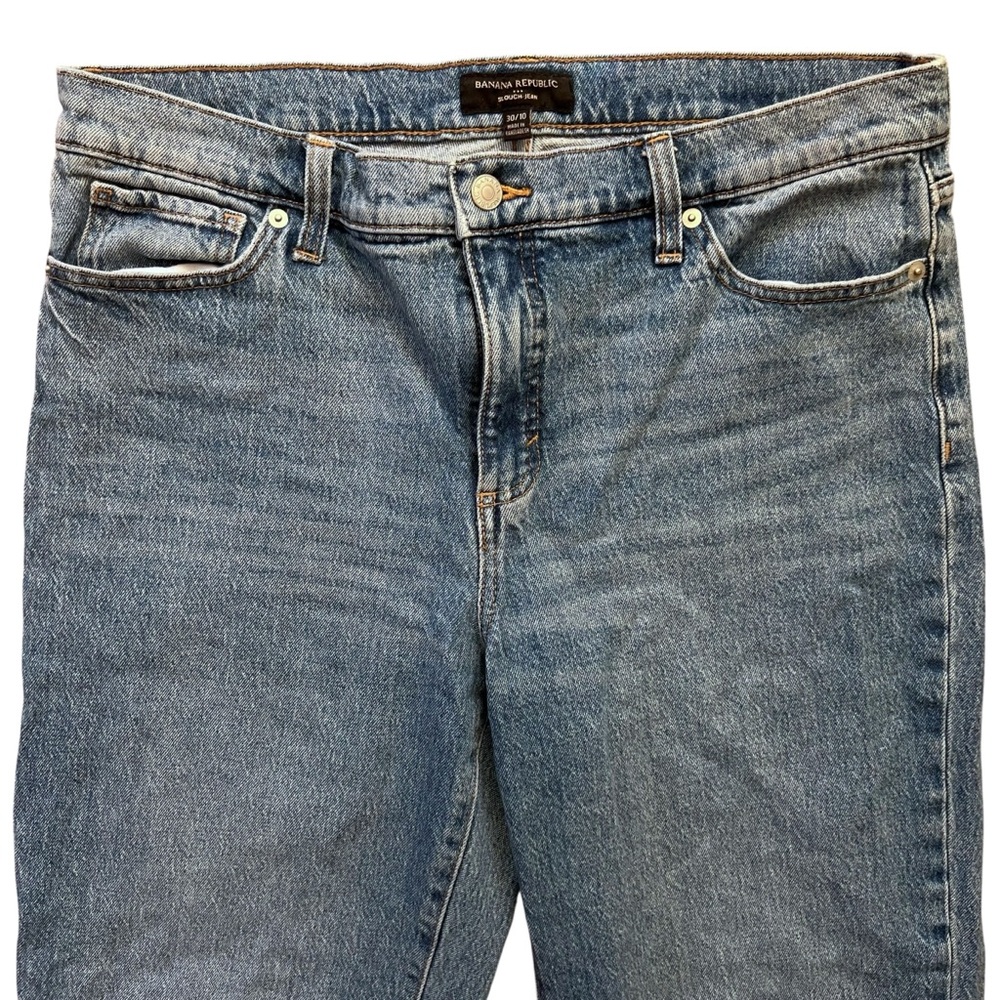 BANANA REPUBLIC Women’s Medium Wash Cuffed Slouch Jeans Size 30/10 - Picture 2 of 6